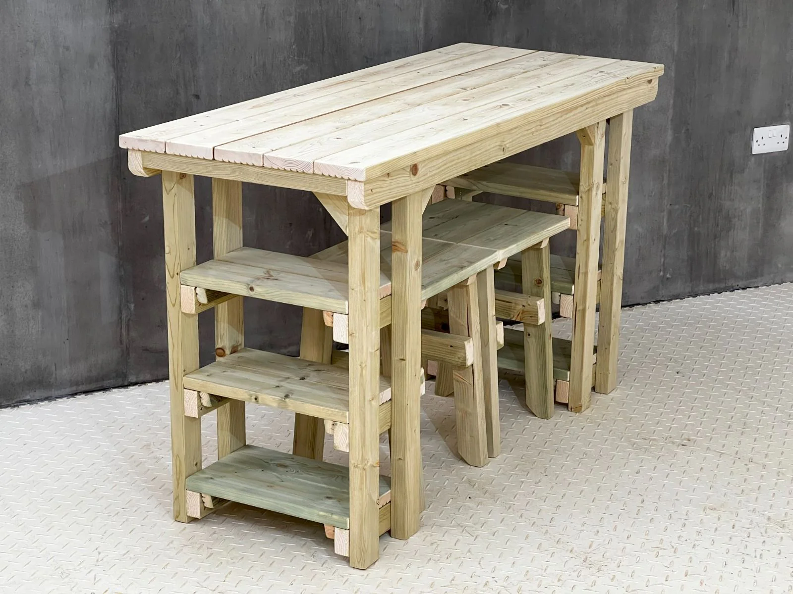 Garden potting table, multi purpose workbench (150cm + 2x chairs) - Image 5