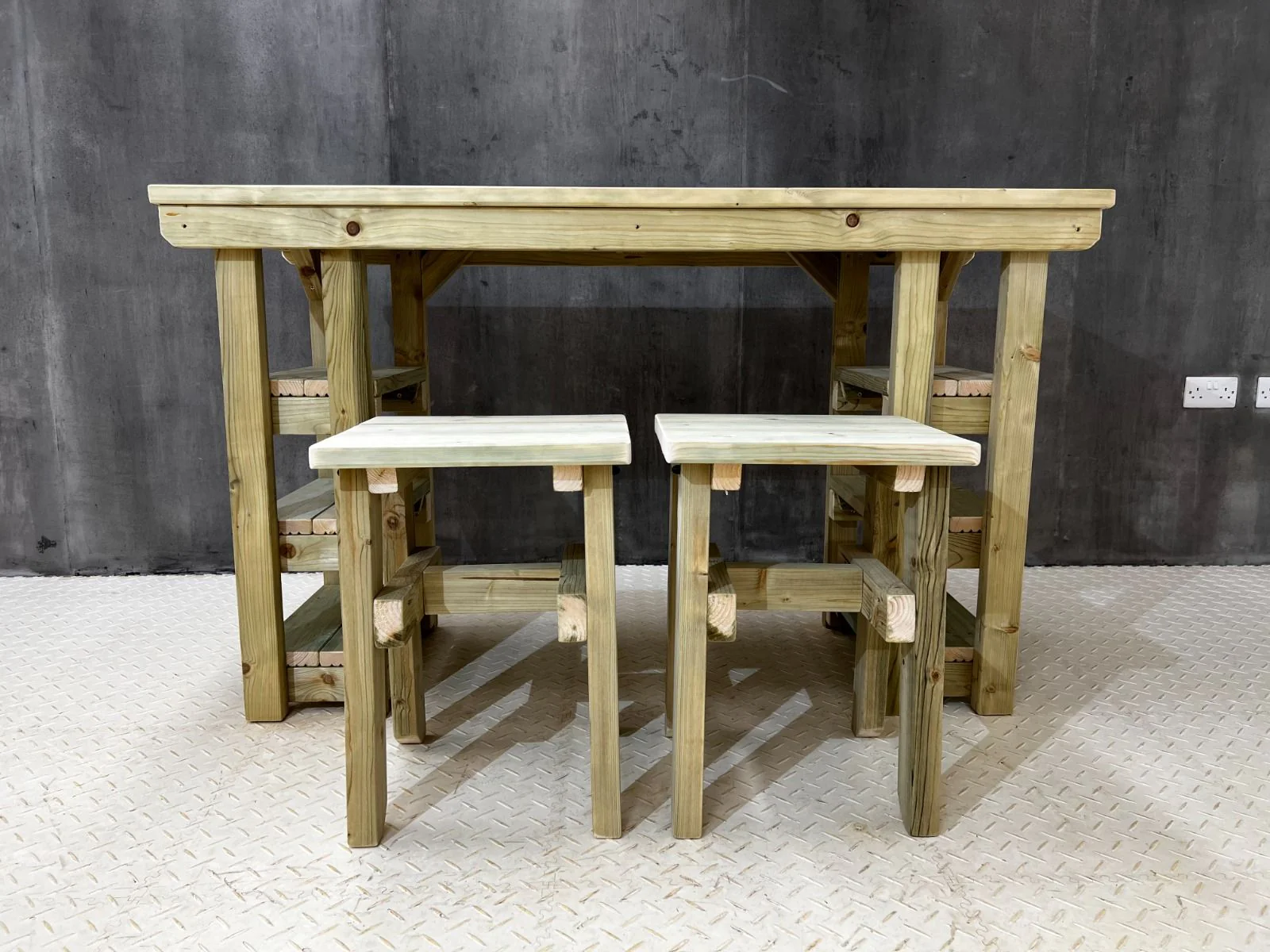 Garden potting table, multi purpose workbench (150cm + 2x chairs) - Image 6