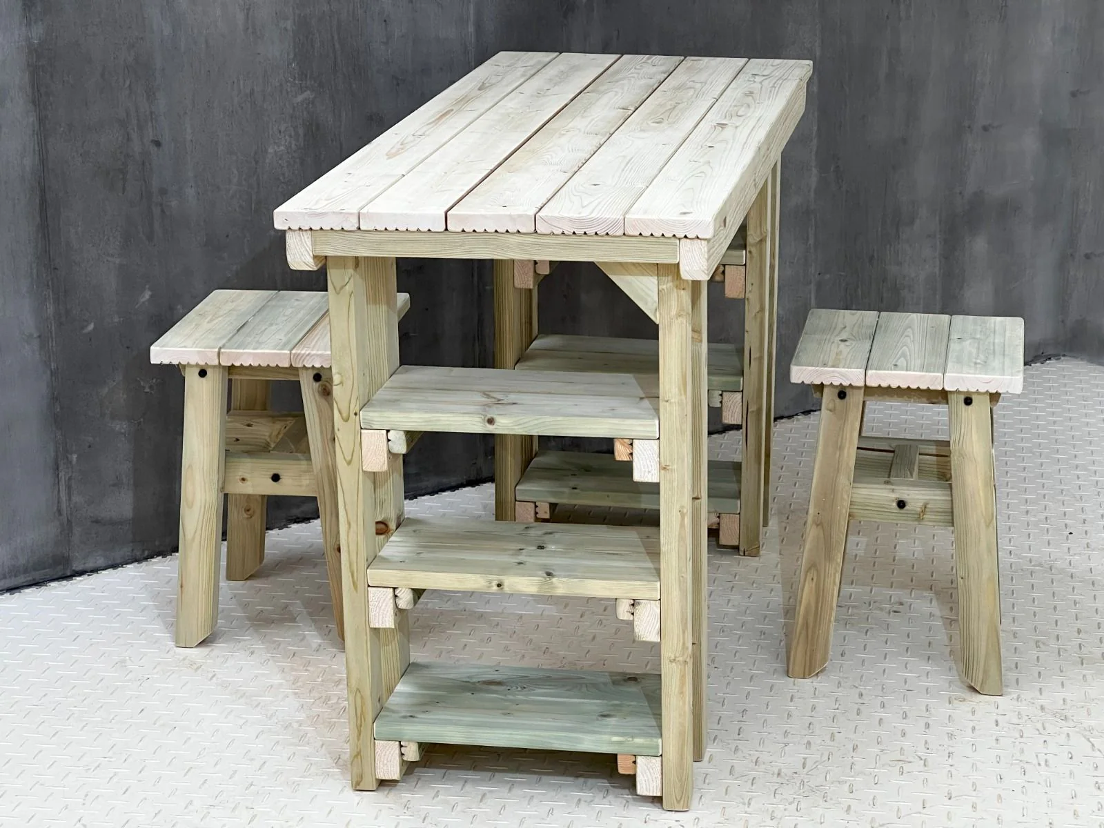 Garden potting table, multi purpose workbench (150cm + 2x chairs) - Image 9