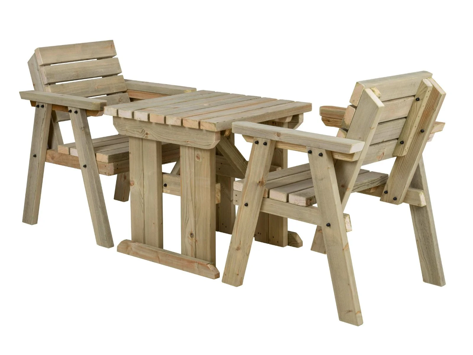 Hazels Companion Table And Chairs Set, Wooden Outdoor Dining Set - Image 10