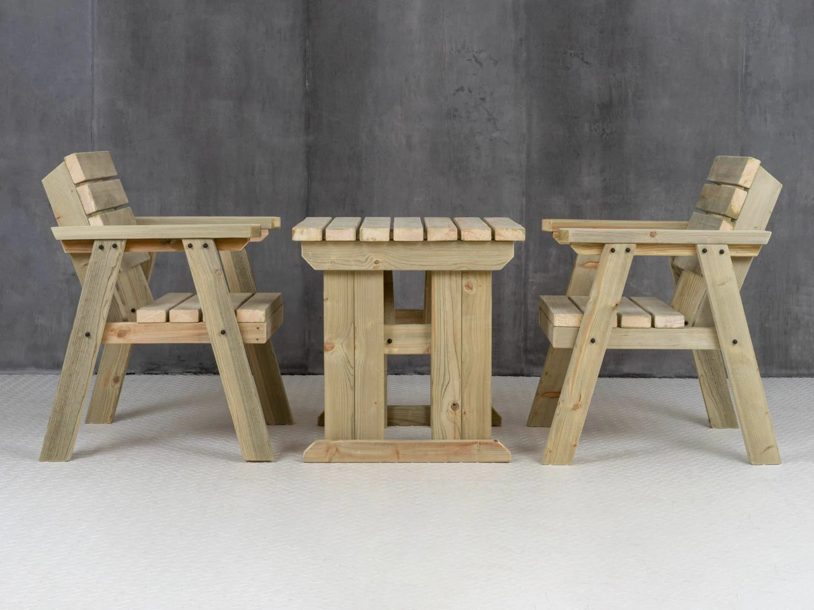 Hazels Companion Table And Chairs Set, Wooden Outdoor Dining Set - Image 7