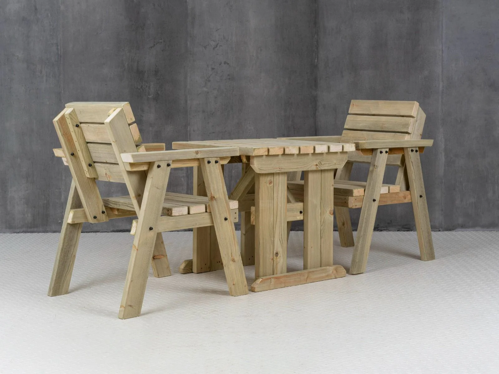 Hazels Companion Table And Chairs Set, Wooden Outdoor Dining Set - Image 8