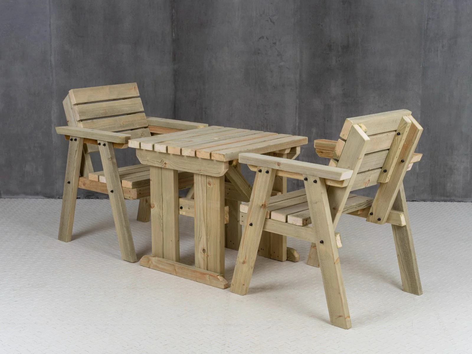 Hazels Companion Table And Chairs Set, Wooden Outdoor Dining Set - Image 9