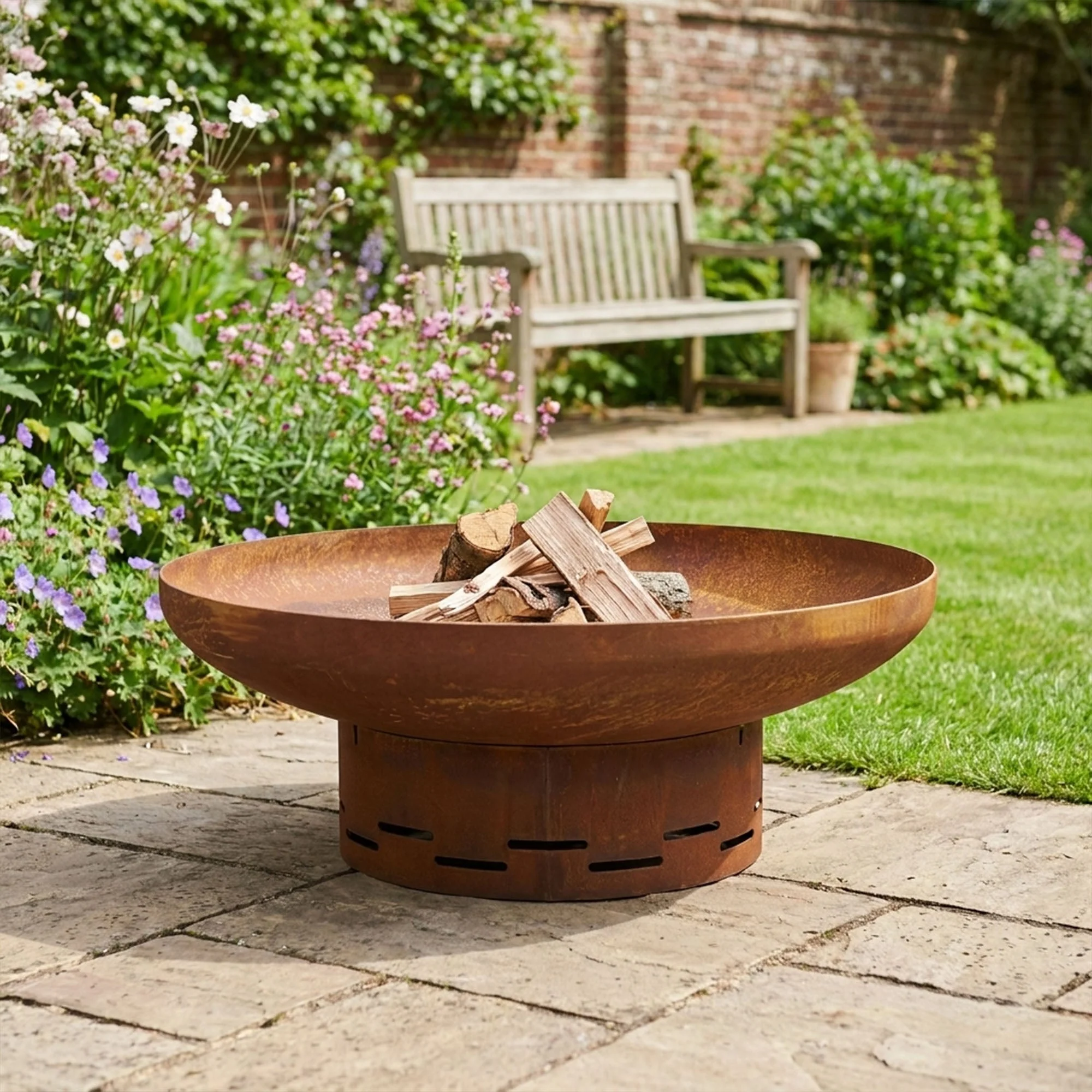 Heavy-Duty Pre-Rusted Metal Corten Steel Round Firepit