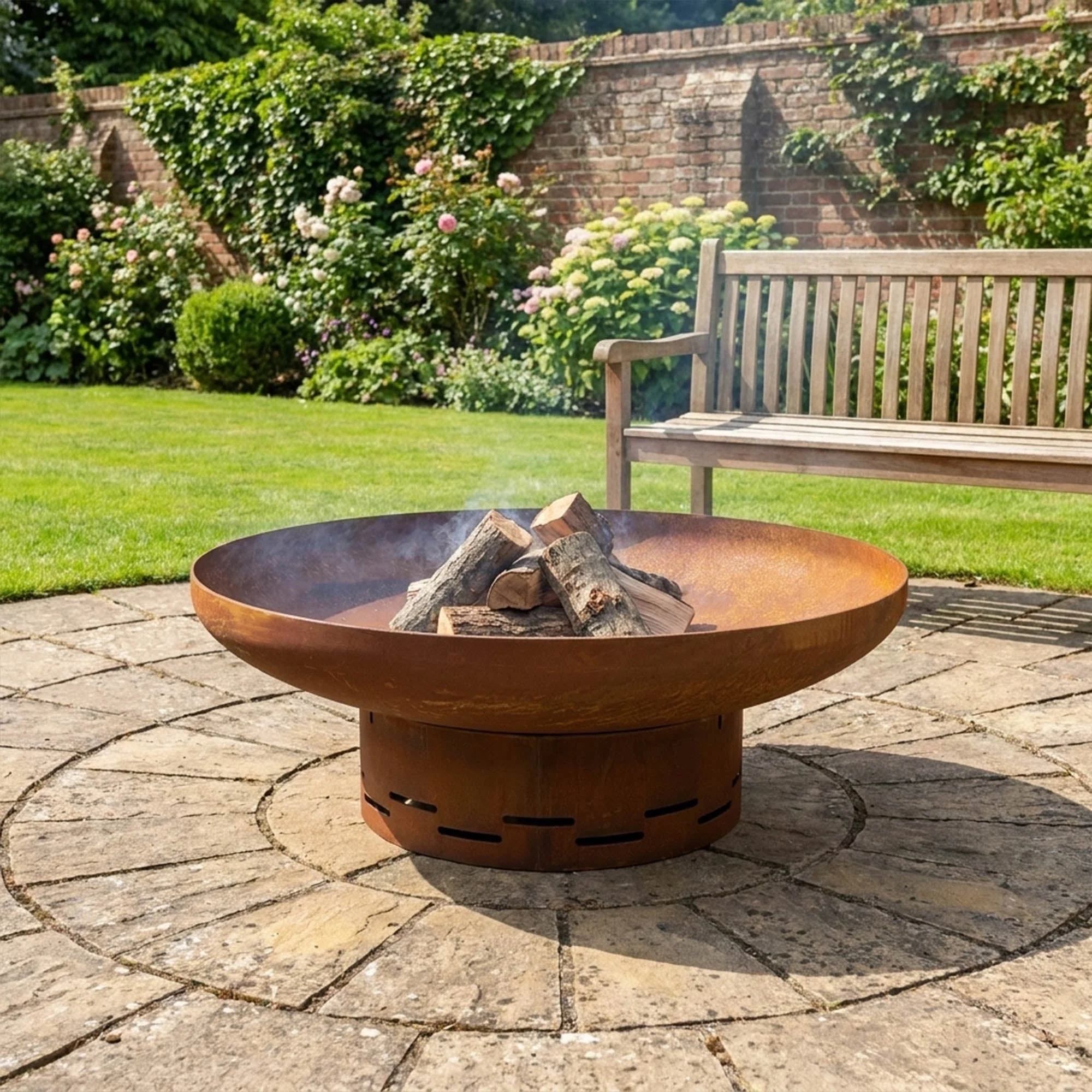Heavy-Duty Pre-Rusted Metal Corten Steel Round Firepit - Image 14