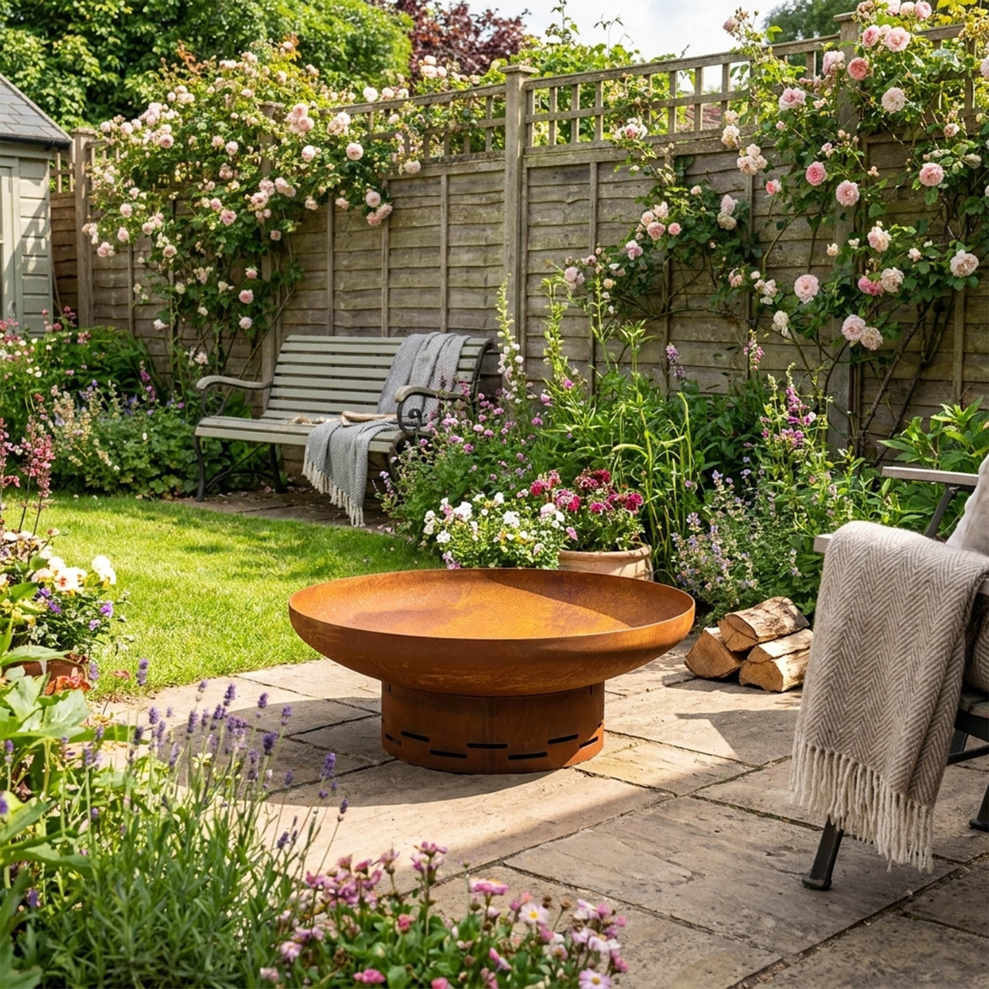 Heavy-Duty Pre-Rusted Metal Corten Steel Round Firepit - Image 5