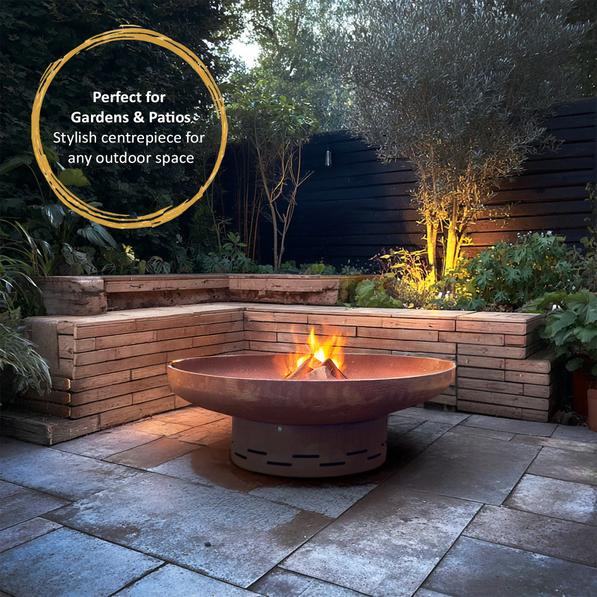 Heavy-Duty Pre-Rusted Metal Corten Steel Round Firepit - Image 9