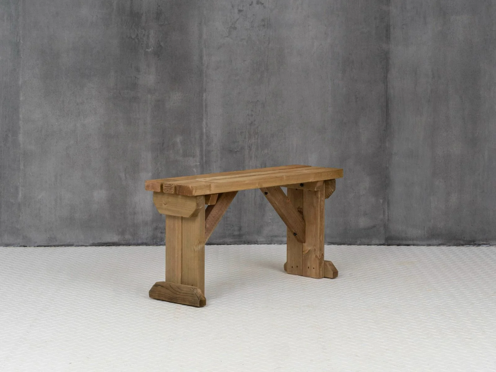 Hollies Wooden Garden Bench, Outdoor Fence Seat - Rustic Finish - Image 10