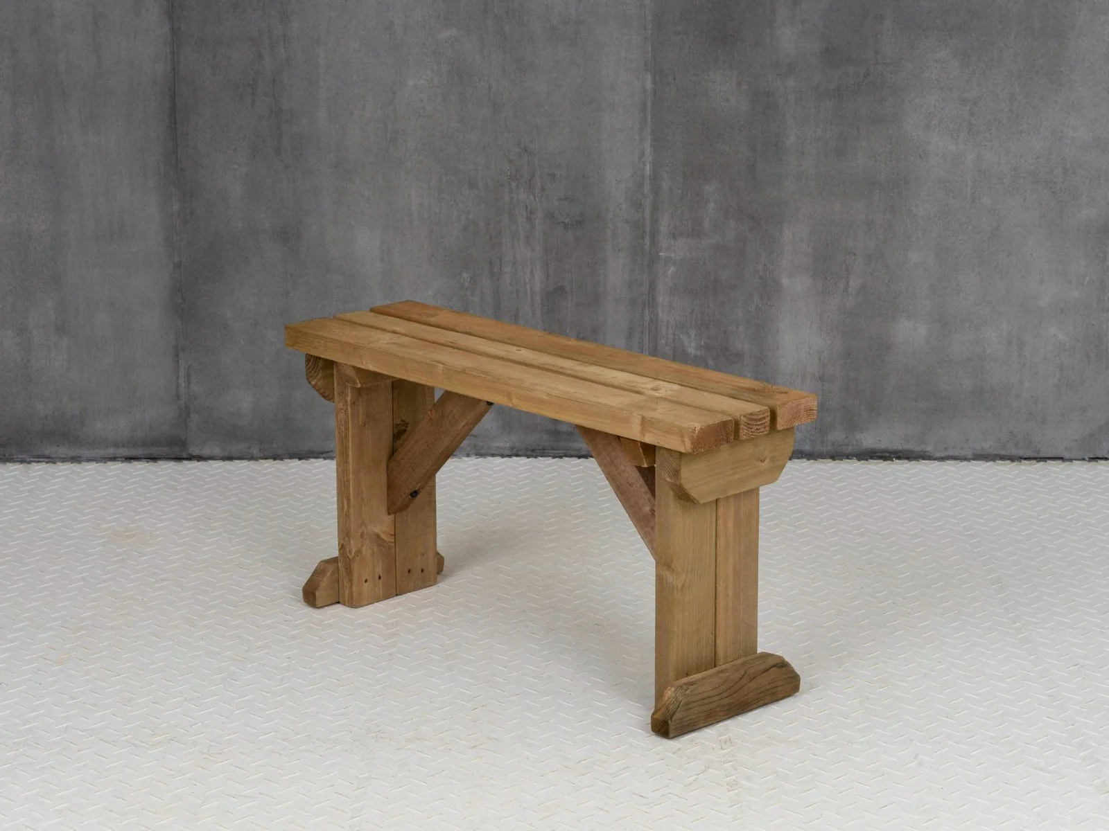 Hollies Wooden Garden Bench, Outdoor Fence Seat - Rustic Finish - Image 11