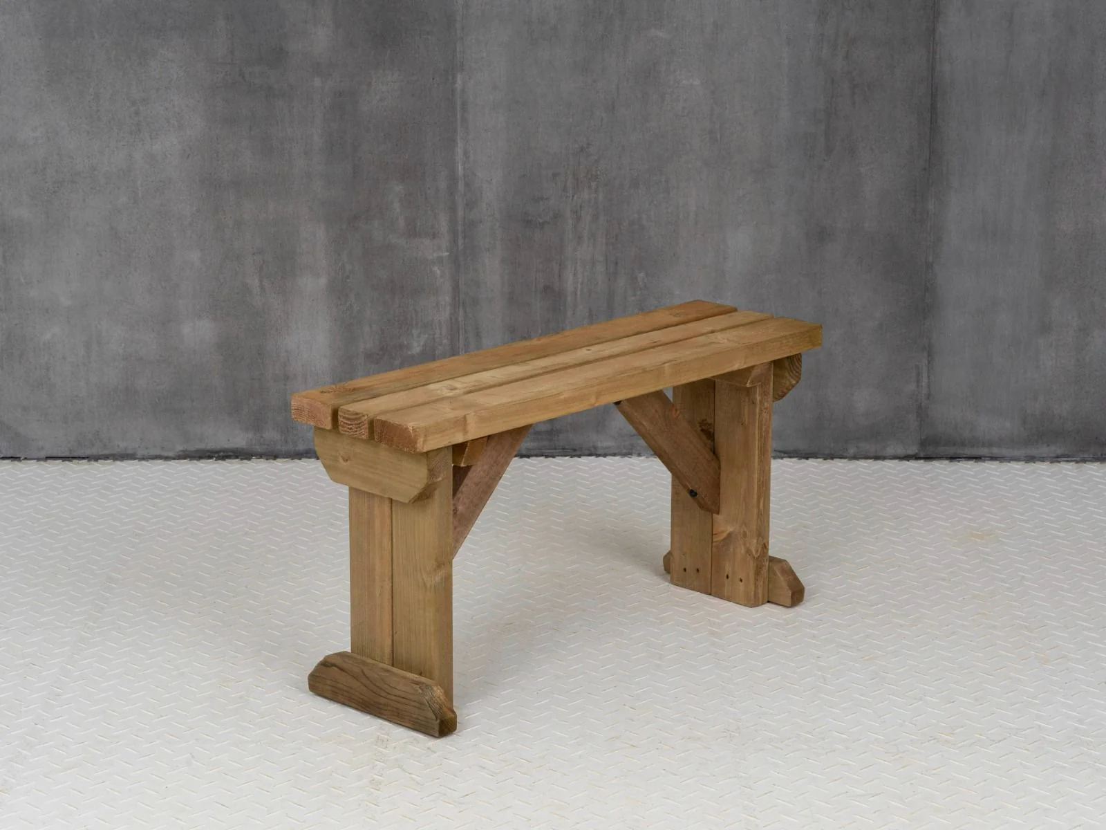 Hollies Wooden Garden Bench, Outdoor Fence Seat - Rustic Finish - Image 12