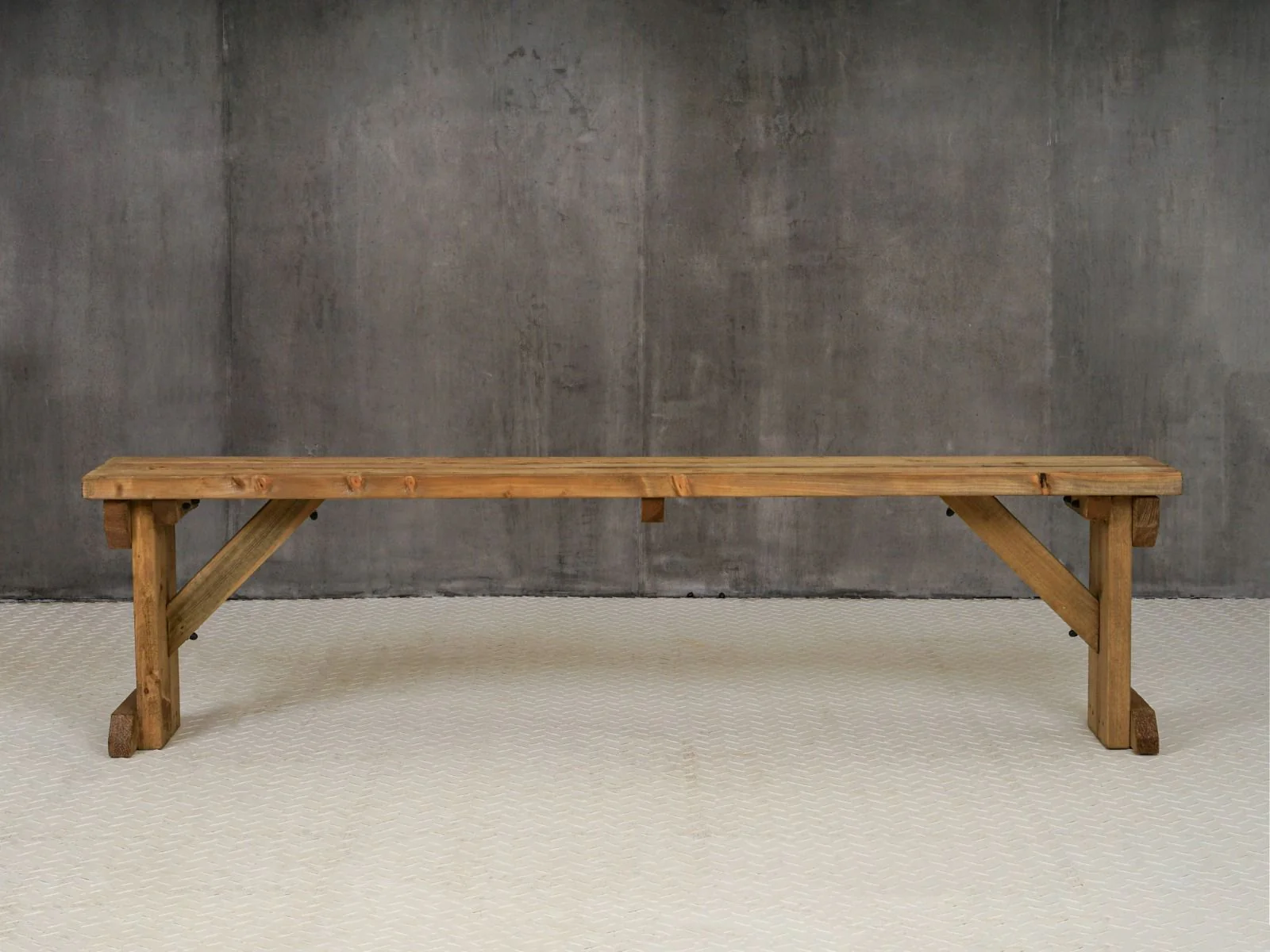 Hollies Wooden Garden Bench, Outdoor Fence Seat - Rustic Finish - Image 13