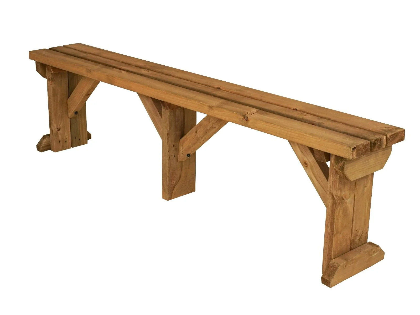 Hollies Wooden Garden Bench, Outdoor Fence Seat - Rustic Finish - Image 6