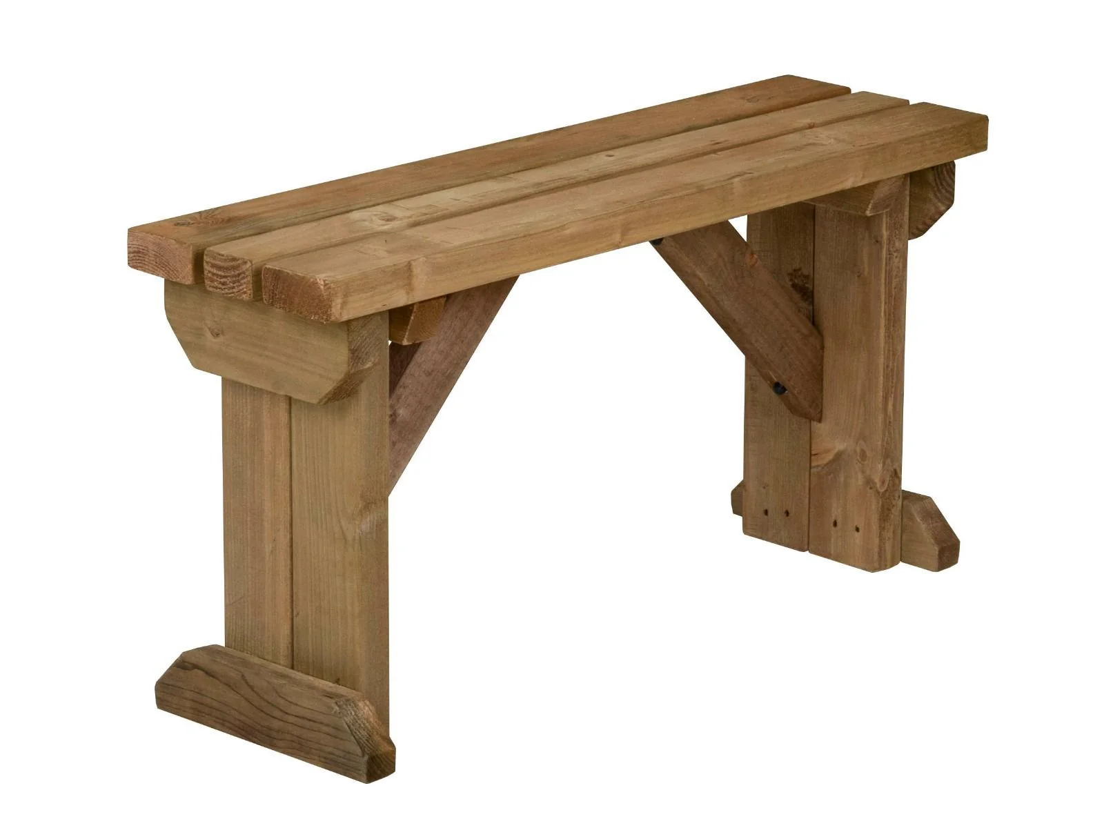 Hollies Wooden Garden Bench, Outdoor Fence Seat - Rustic Finish - Image 8