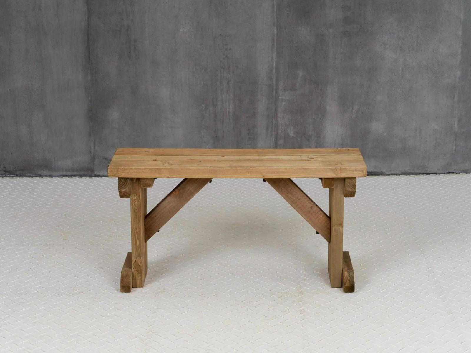 Hollies Wooden Garden Bench, Outdoor Fence Seat - Rustic Finish - Image 9