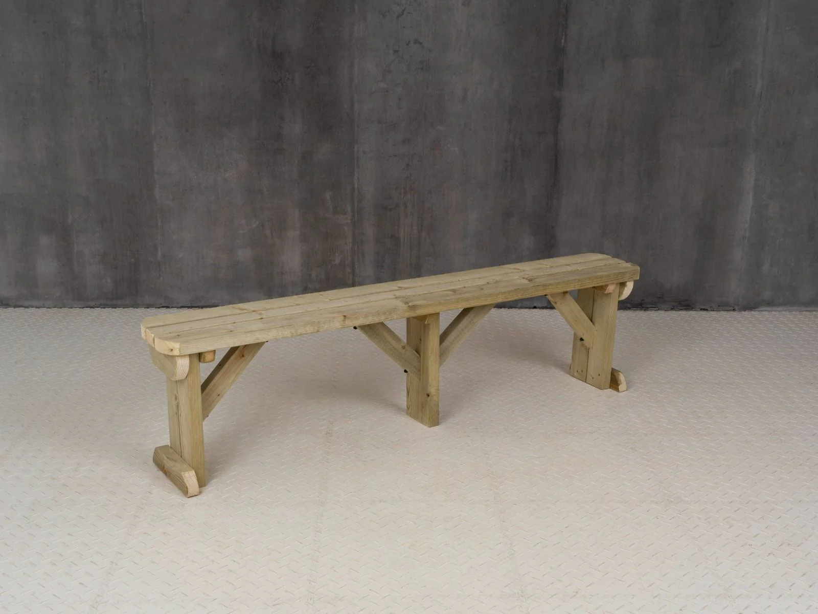 Hollies Wooden Garden Rounded Bench, Outdoor Fence Seat - Image 10