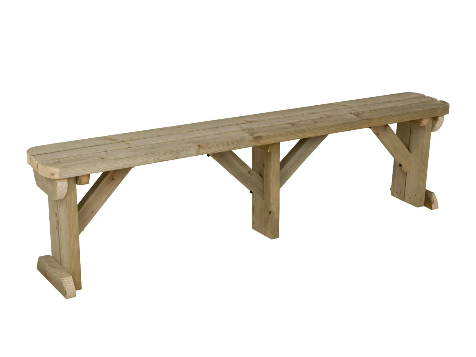 Hollies Wooden Garden Rounded Bench, Outdoor Fence Seat - Image 8