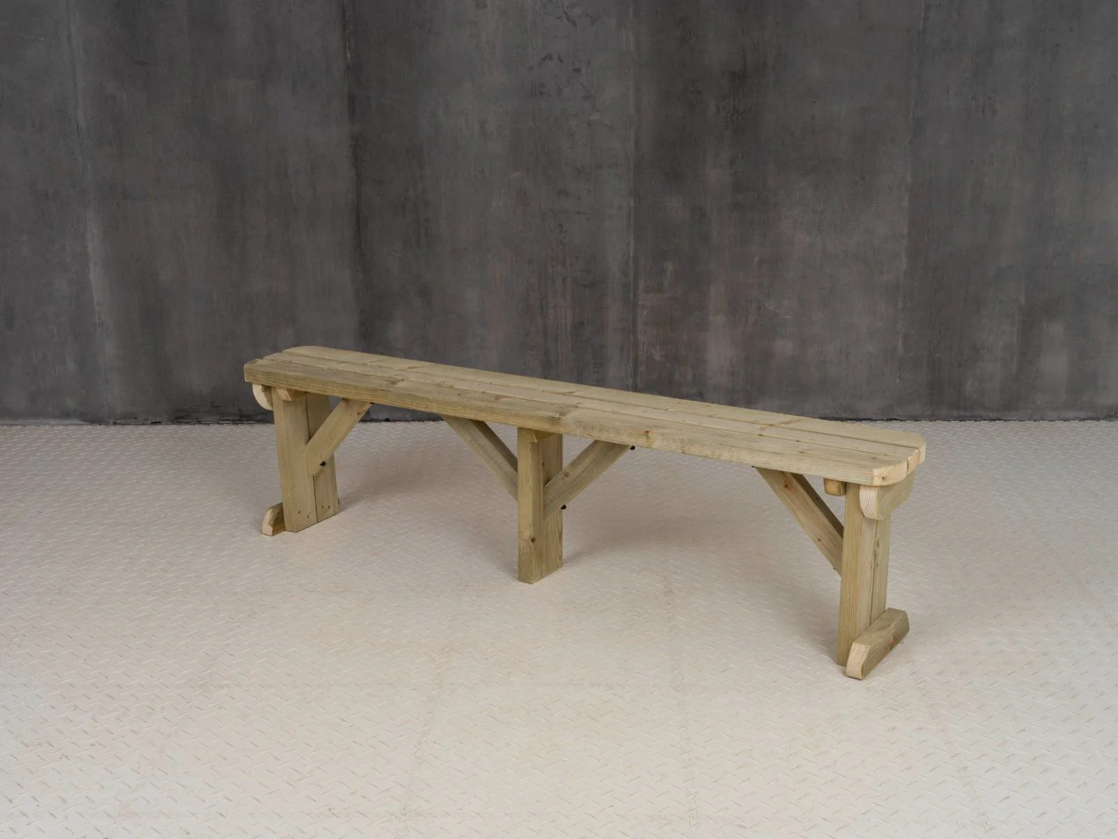 Hollies Wooden Garden Rounded Bench, Outdoor Fence Seat - Image 9