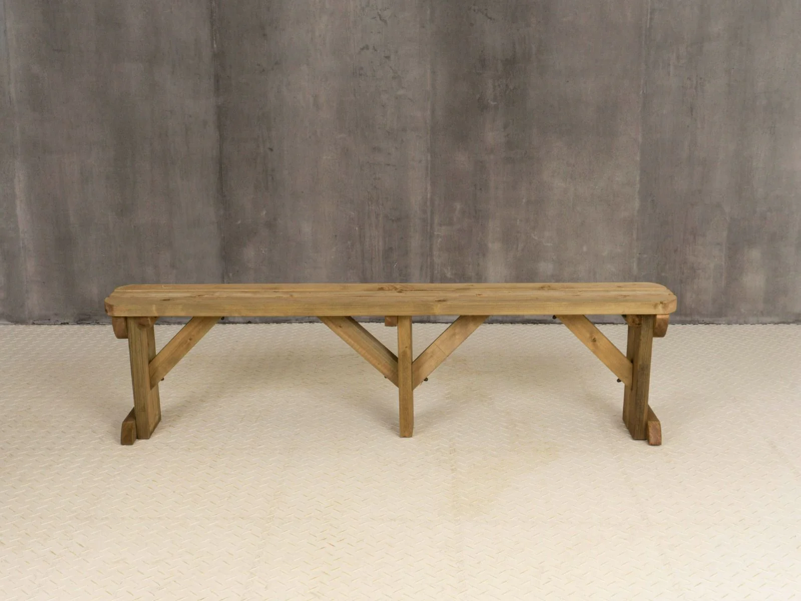 Hollies Wooden Garden Rounded Bench, Outdoor Fence Seat - Rustic Finish - Image 9