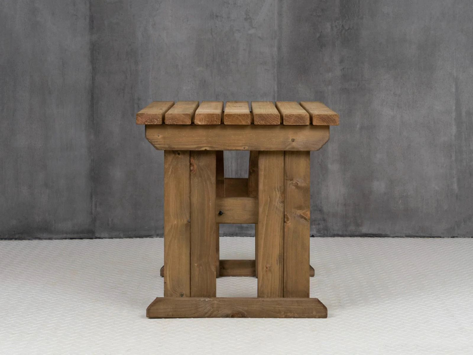 Hollies Wooden Garden Table, Outdoor Picnic Dining Desk - Rustic Finish - Image 9