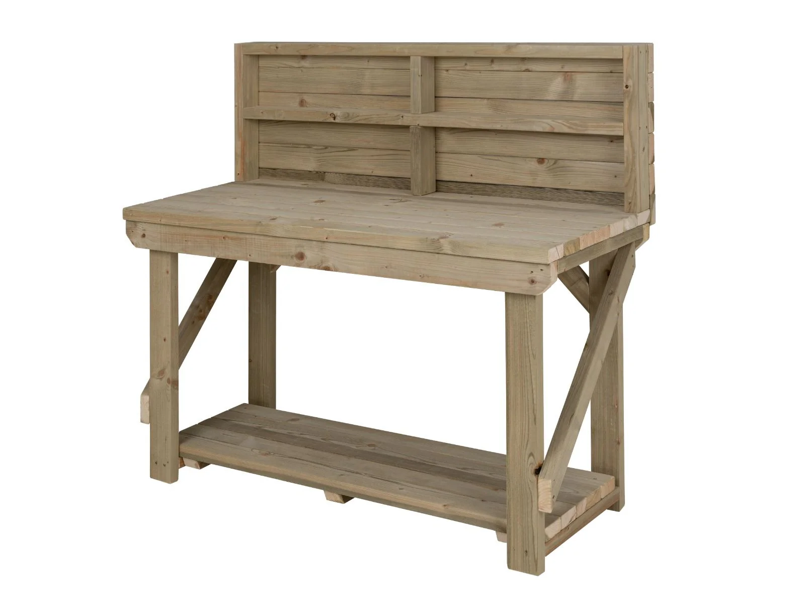 Indoor/outdoor workbench, pressure treated bench with back panel - Image 14