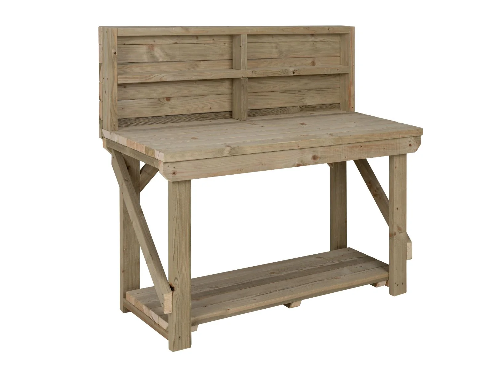 Indoor/outdoor workbench, pressure treated bench with back panel - Image 7