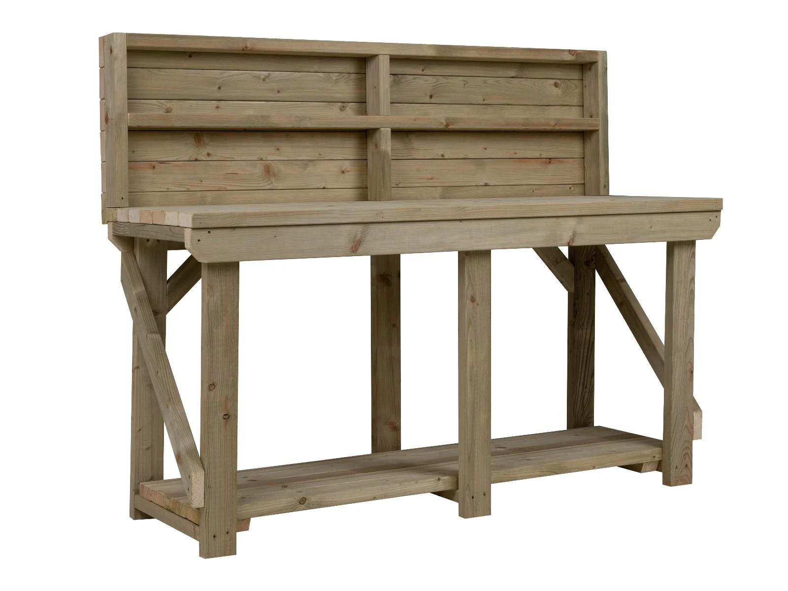 Indoor/outdoor workbench, pressure treated bench with back panel - Image 9