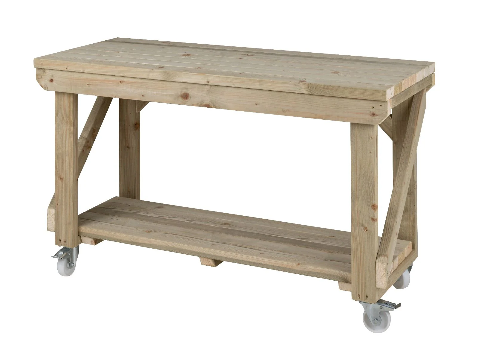 Indoor/outdoor workbench, pressure treated bench with wheels - Image 7