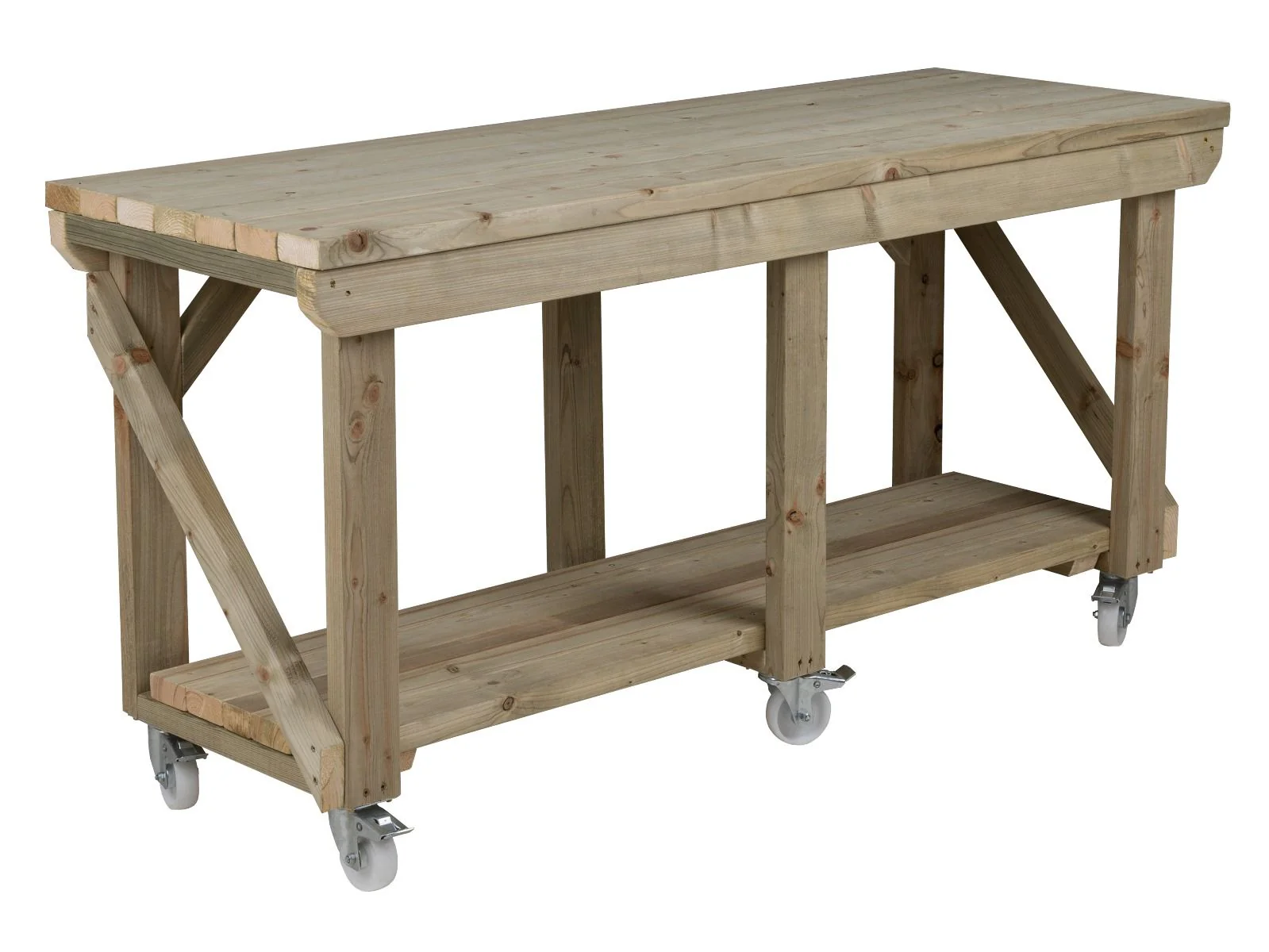 Indoor/outdoor workbench, pressure treated bench with wheels - Image 9