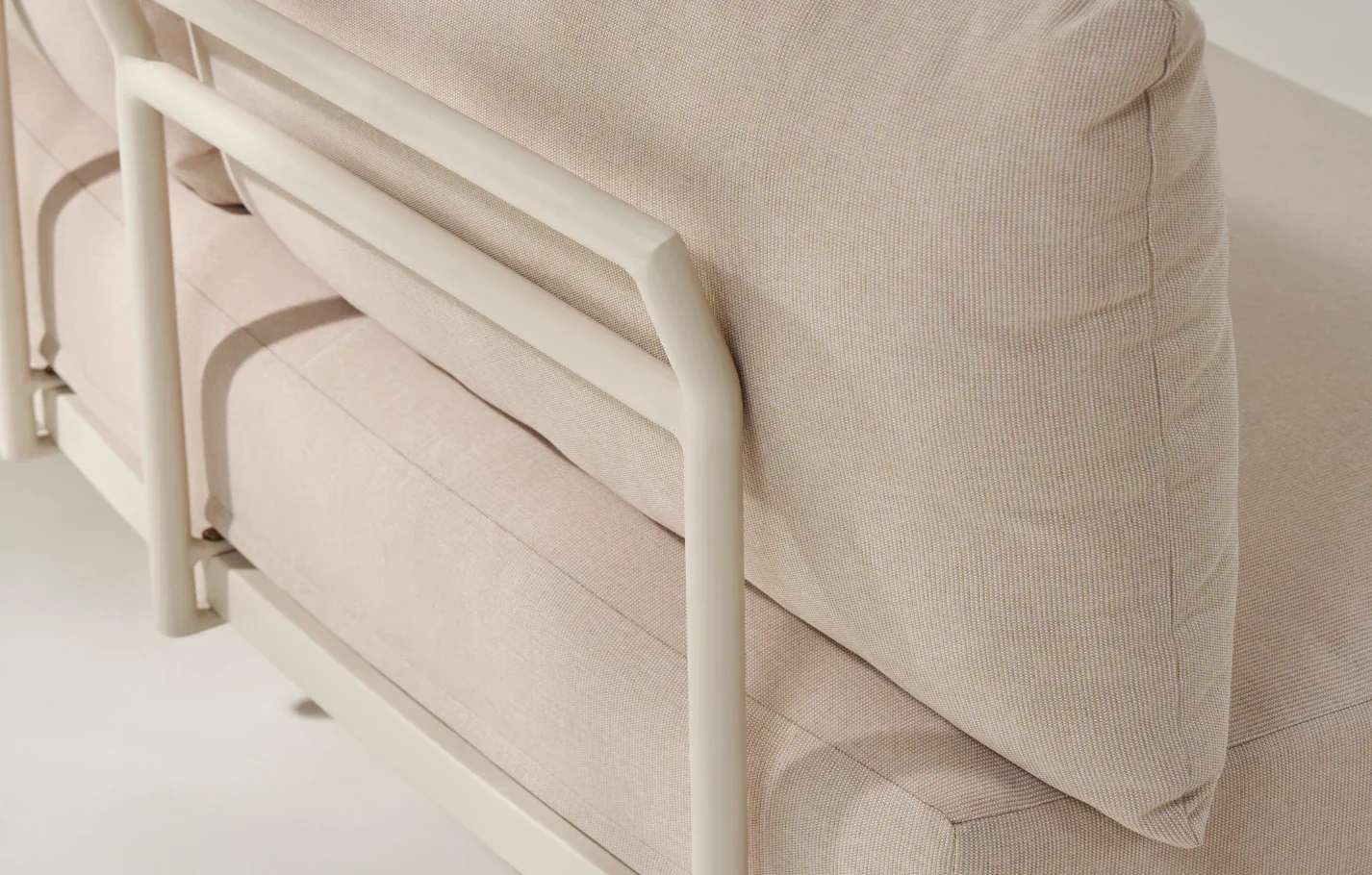 Kiki Beige 3-Seater Outdoor Chaise Sofa | Olefin Cushions & Aluminium Frame - Image 3
