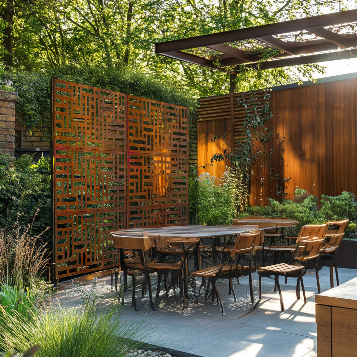 Metal Indoor/Outdoor Privacy Screen 90cm x 180cm - Maze - Image 16