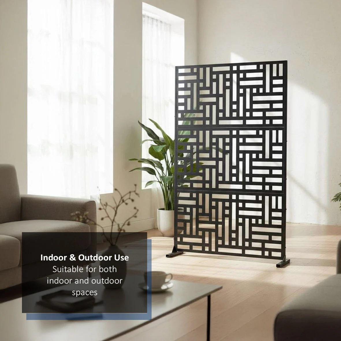 Metal Indoor/Outdoor Privacy Screen 90cm x 180cm - Maze - Image 6