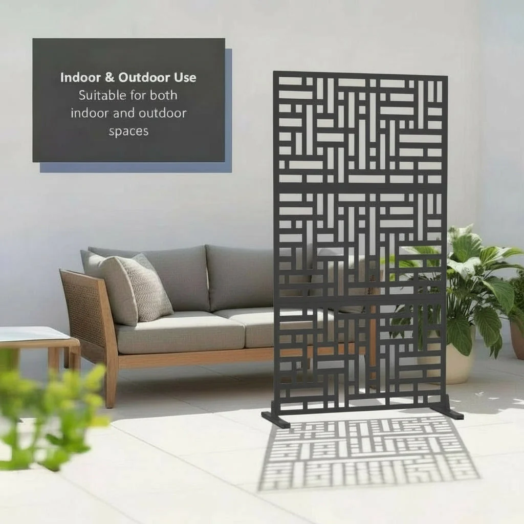 Metal Indoor/Outdoor Privacy Screen 90cm x 180cm - Maze - Image 7