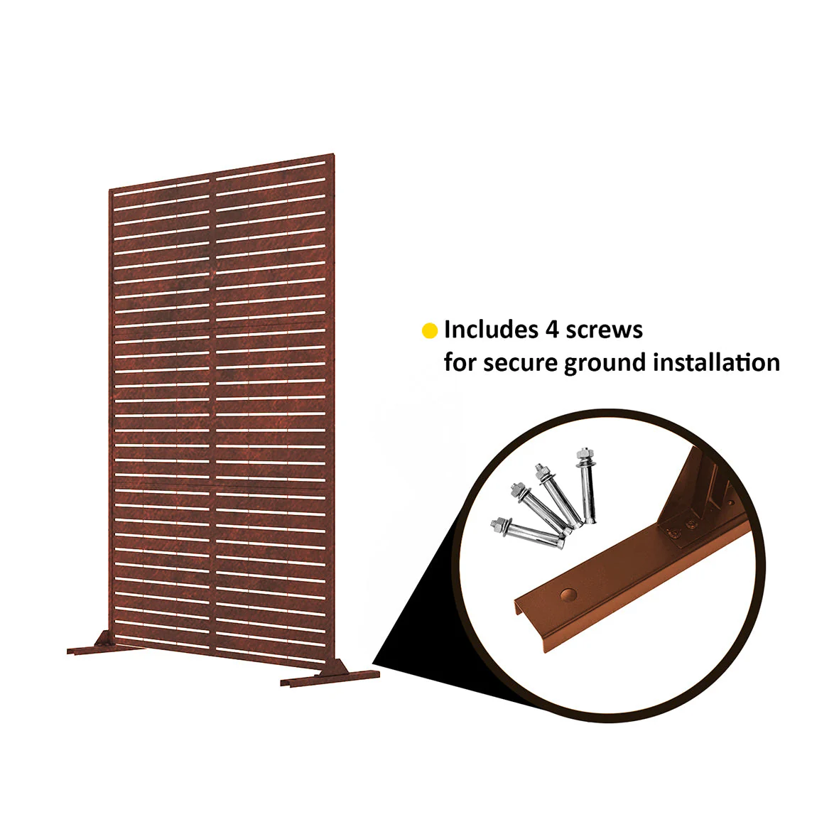 Metal Indoor/Outdoor Privacy Screen 90cm x 180cm - Slats - Image 12