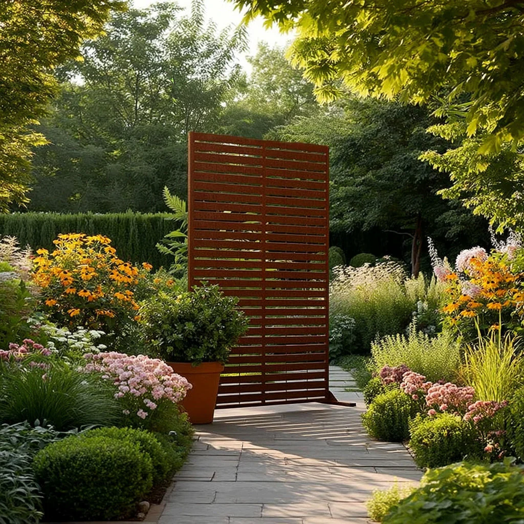 Metal Indoor/Outdoor Privacy Screen 90cm x 180cm - Slats - Image 17