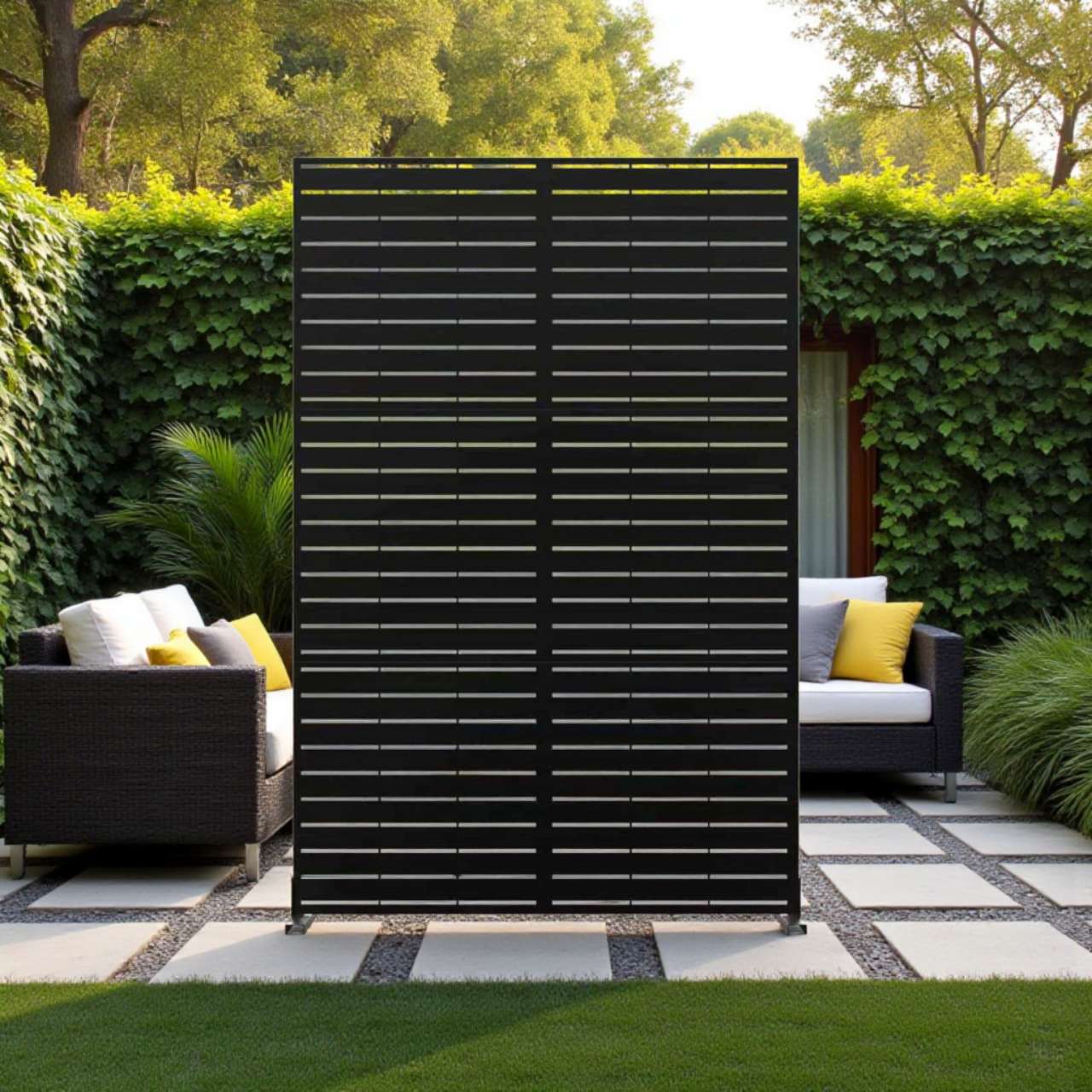 Metal Indoor/Outdoor Privacy Screen 90cm x 180cm - Slats - Image 18