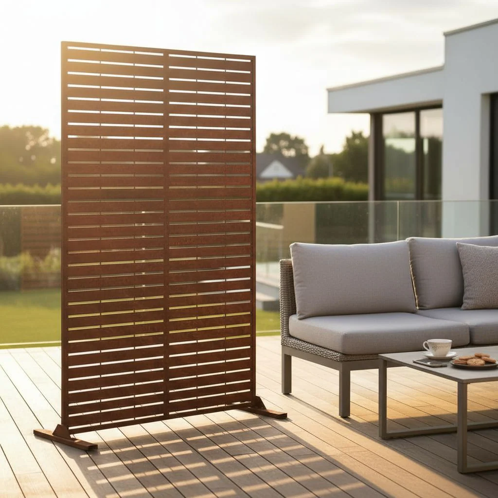 Metal Indoor/Outdoor Privacy Screen 90cm x 180cm - Slats - Image 2