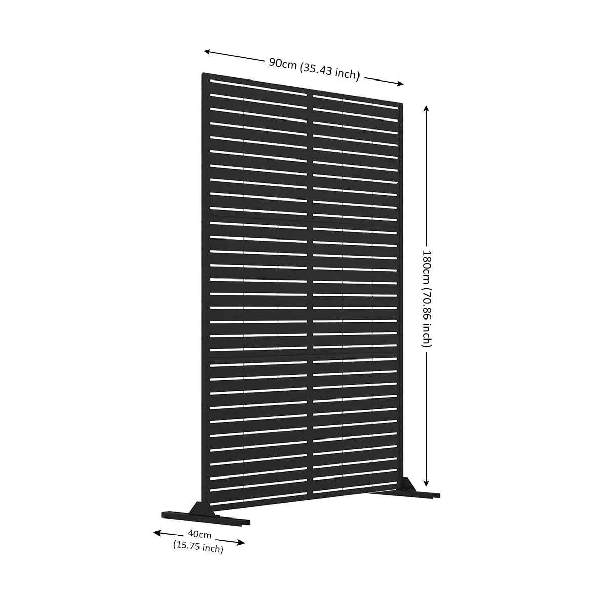 Metal Indoor/Outdoor Privacy Screen 90cm x 180cm - Slats - Image 4