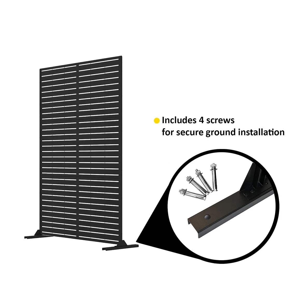 Metal Indoor/Outdoor Privacy Screen 90cm x 180cm - Slats - Image 5