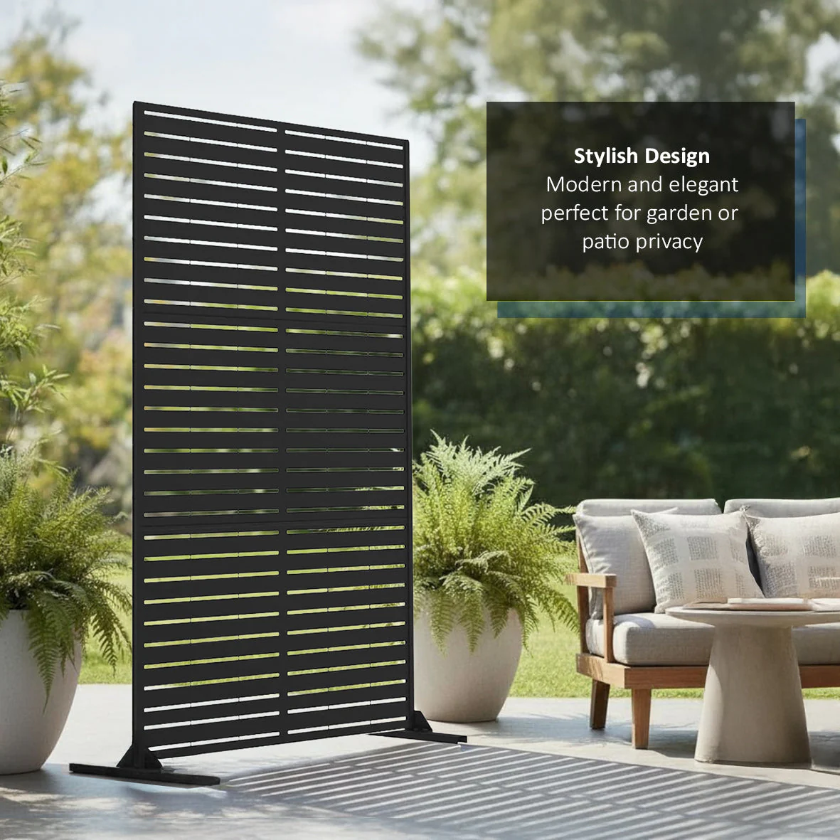 Metal Indoor/Outdoor Privacy Screen 90cm x 180cm - Slats - Image 7