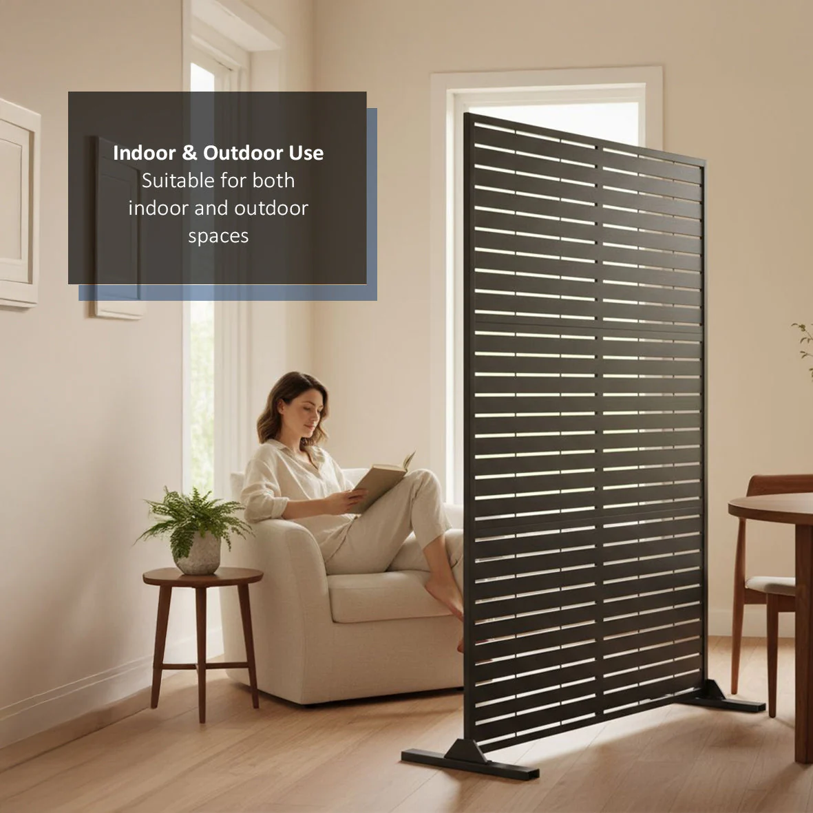 Metal Indoor/Outdoor Privacy Screen 90cm x 180cm - Slats - Image 8