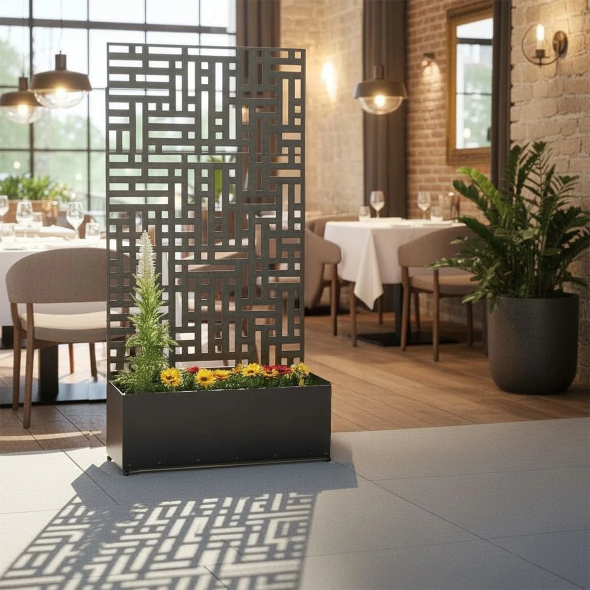 Metal Indoor/Outdoor Privacy Screen with Plant Pot - 90cm x 180cm - Image 16