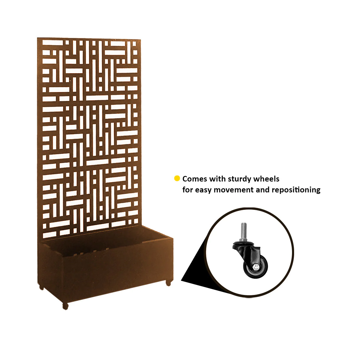 Metal Indoor/Outdoor Privacy Screen with Plant Pot - 90cm x 180cm - Image 6