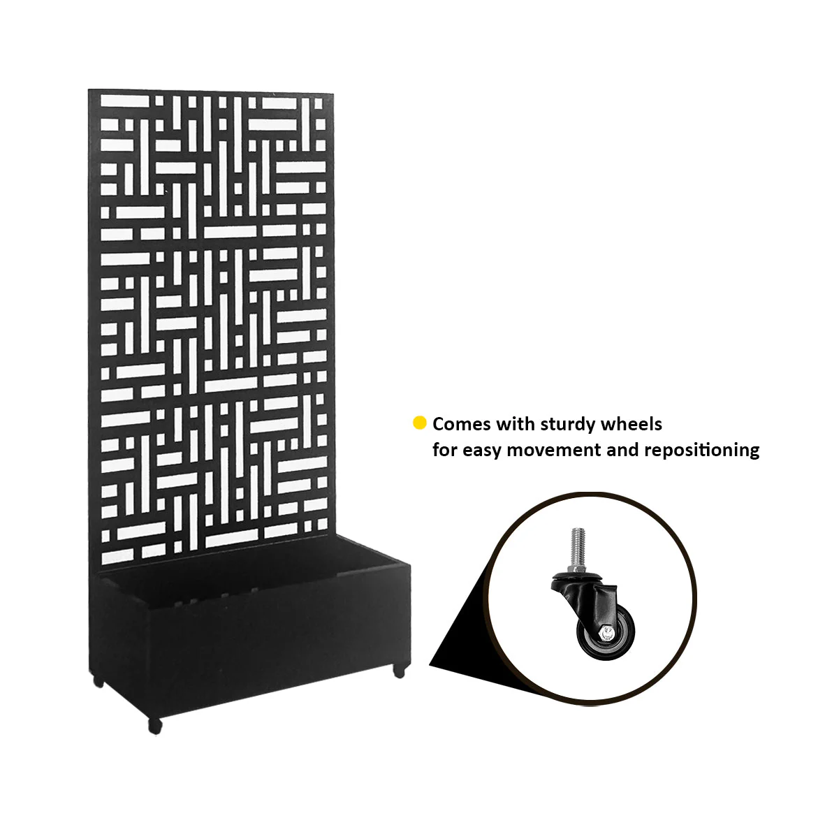 Metal Indoor/Outdoor Privacy Screen with Plant Pot - 90cm x 180cm - Image 7