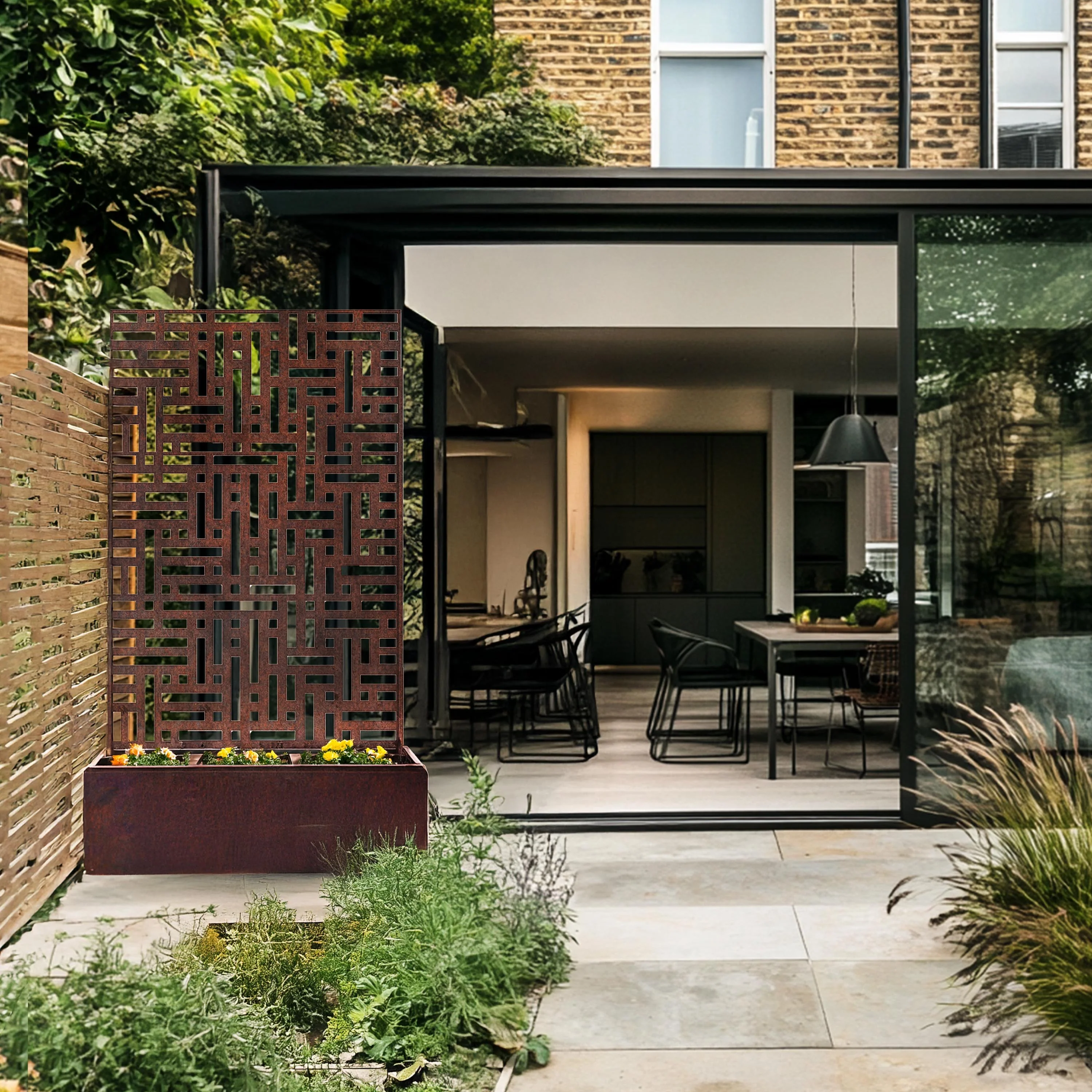 Metal Indoor/Outdoor Privacy Screen with Plant Pot - 90cm x 180cm - Image 8