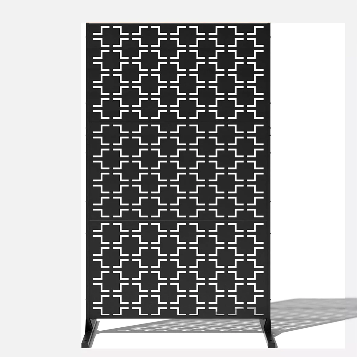 Metal Indoor/Outdoor Privacy Screen with Stand 120cm x 180cm - Squares - Image 11