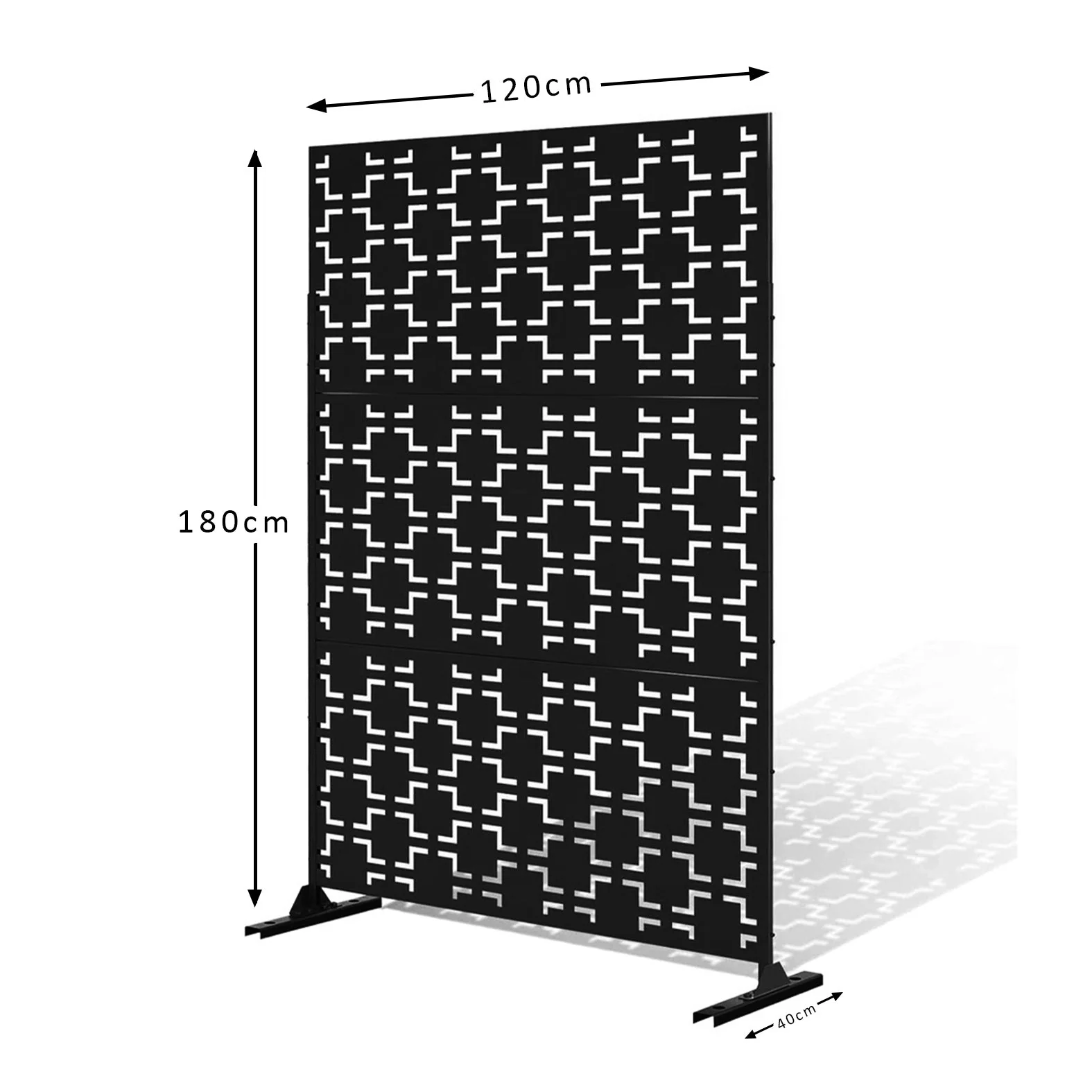 Metal Indoor/Outdoor Privacy Screen with Stand 120cm x 180cm - Squares - Image 4