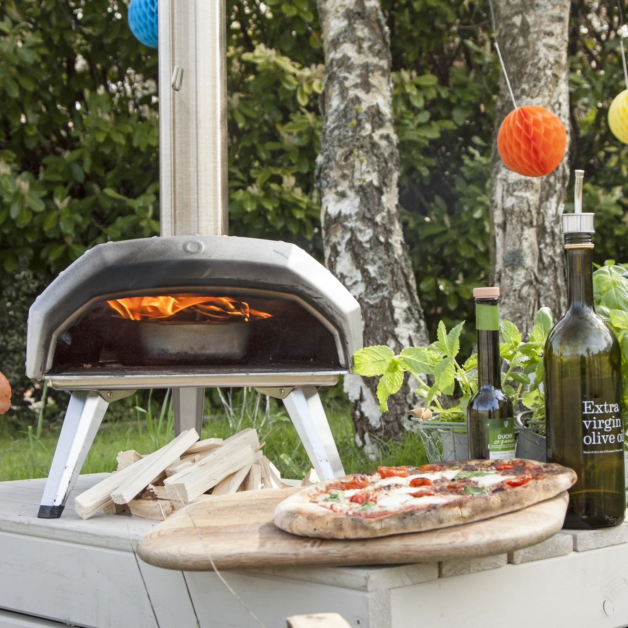 Oak Little Logs Starter Kit For Mini Pizza Ovens. 3 Boxes Little Logs, Natural Firelighters and Matches - Image 2