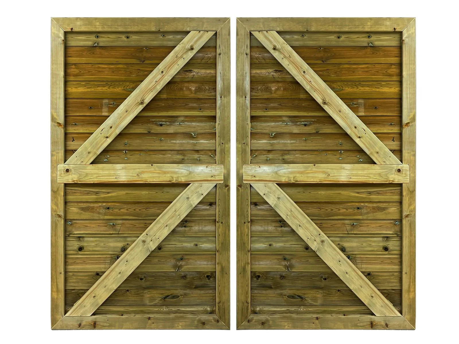 Pair Of Driveway Gates - Premium Horizontal Tongue And Groove - Height 90cm - Image 3