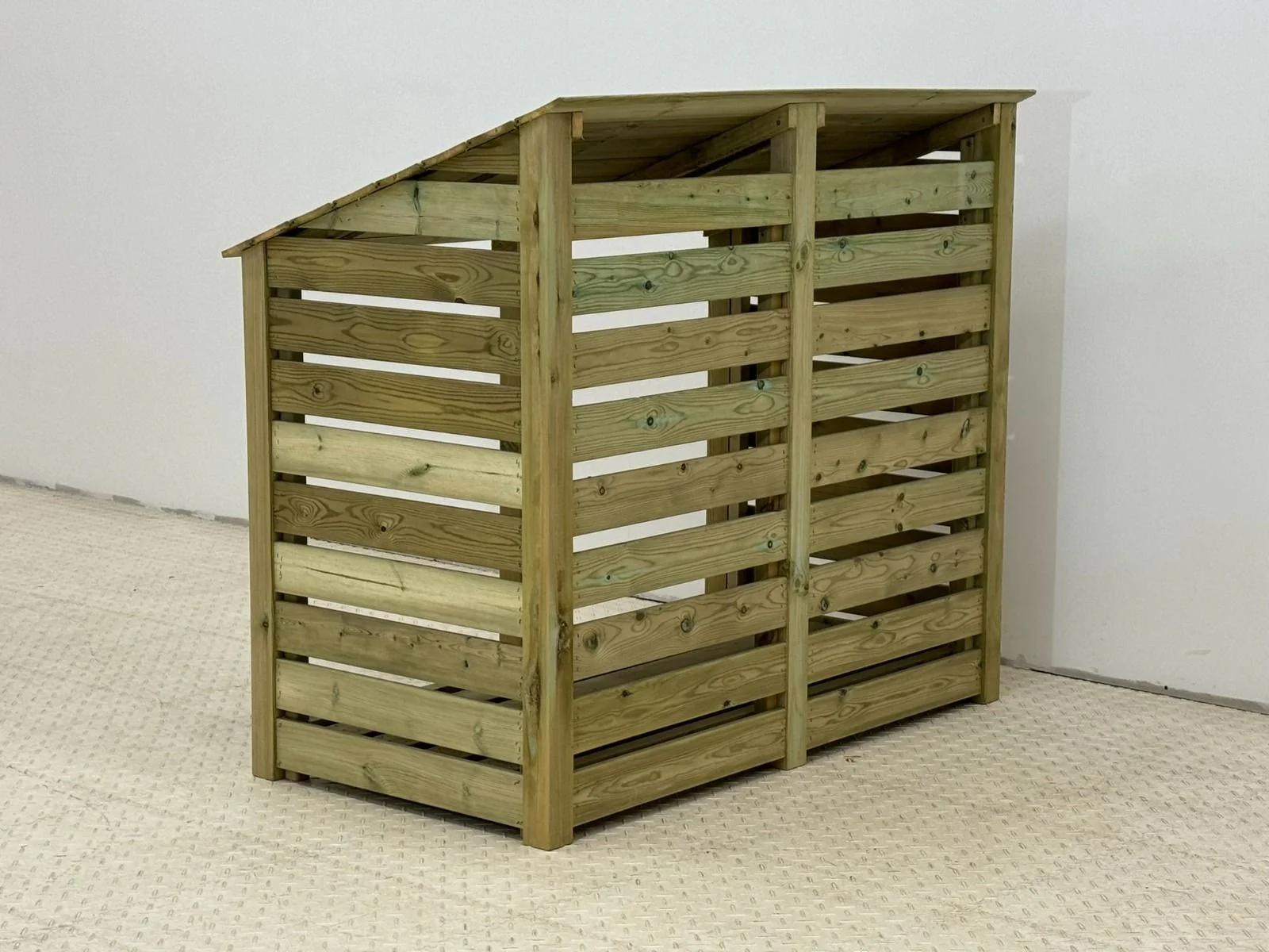 Premium Slatted Wooden Log Store W-146cm, H-126cm or 180cm, D-88cm - Image 2