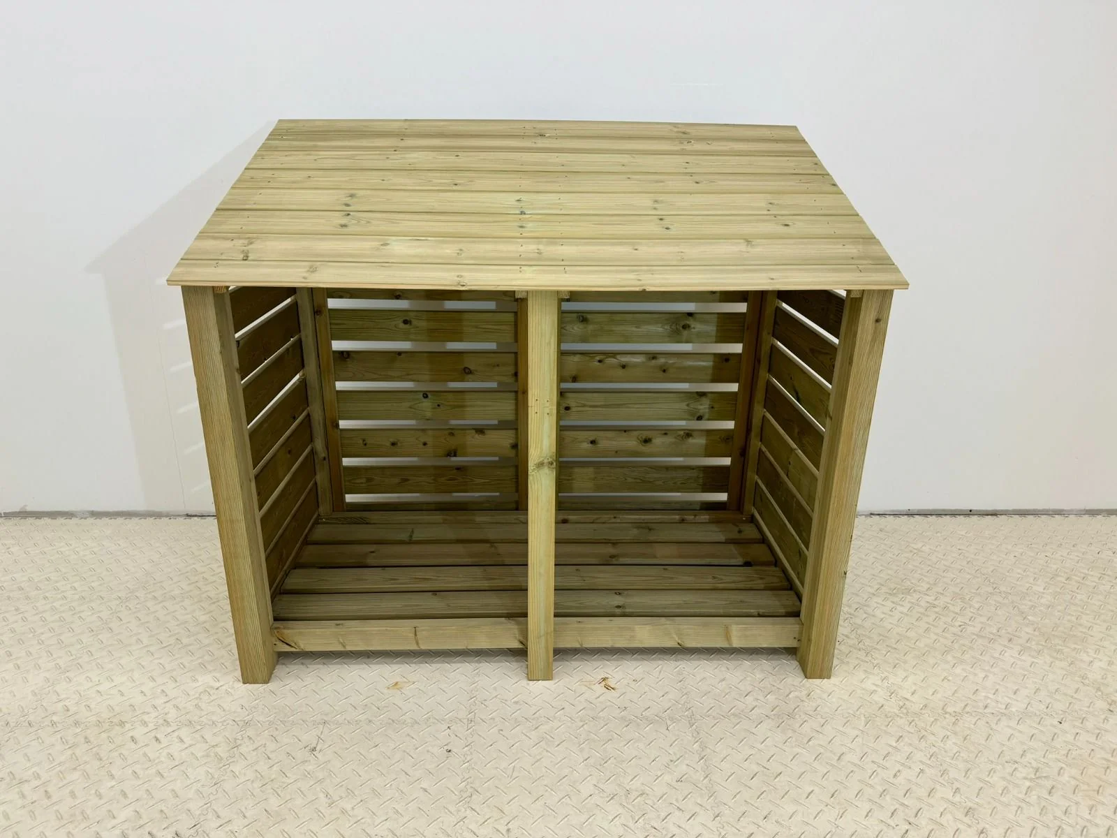 Premium Slatted Wooden Log Store W-146cm, H-126cm or 180cm, D-88cm - Image 4